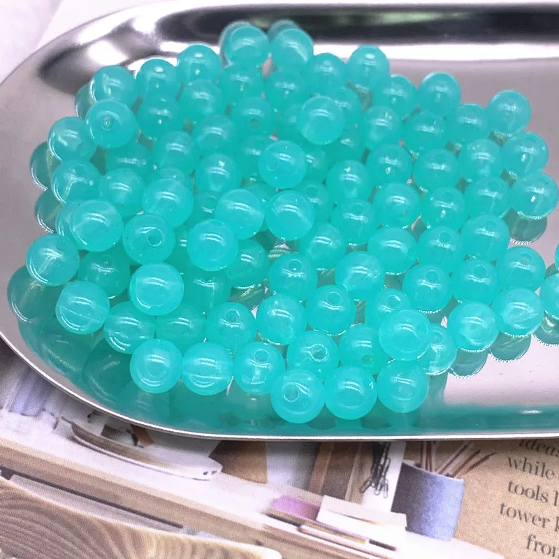 6-8-10-12-14mm Acrylic Transparent Jelly Beads Loose Spaced Beads for Jewelry Making DIY Necklace Bracelets