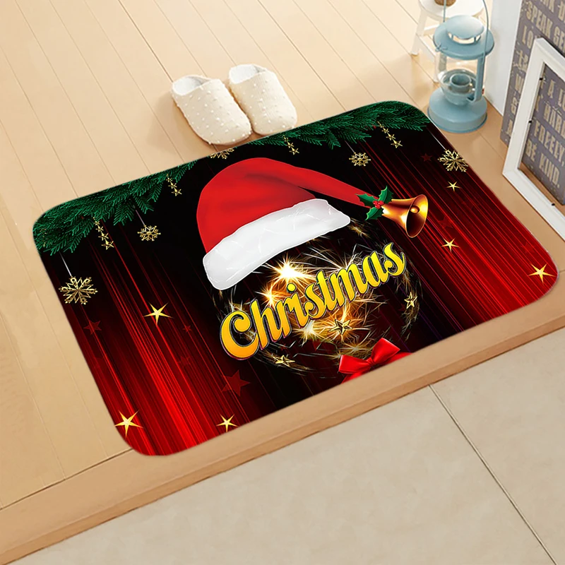 Рождественский коврик фланелевые рождественские украшения для дома Придверный коврик Санта снеговик украшения Новогодний подарок