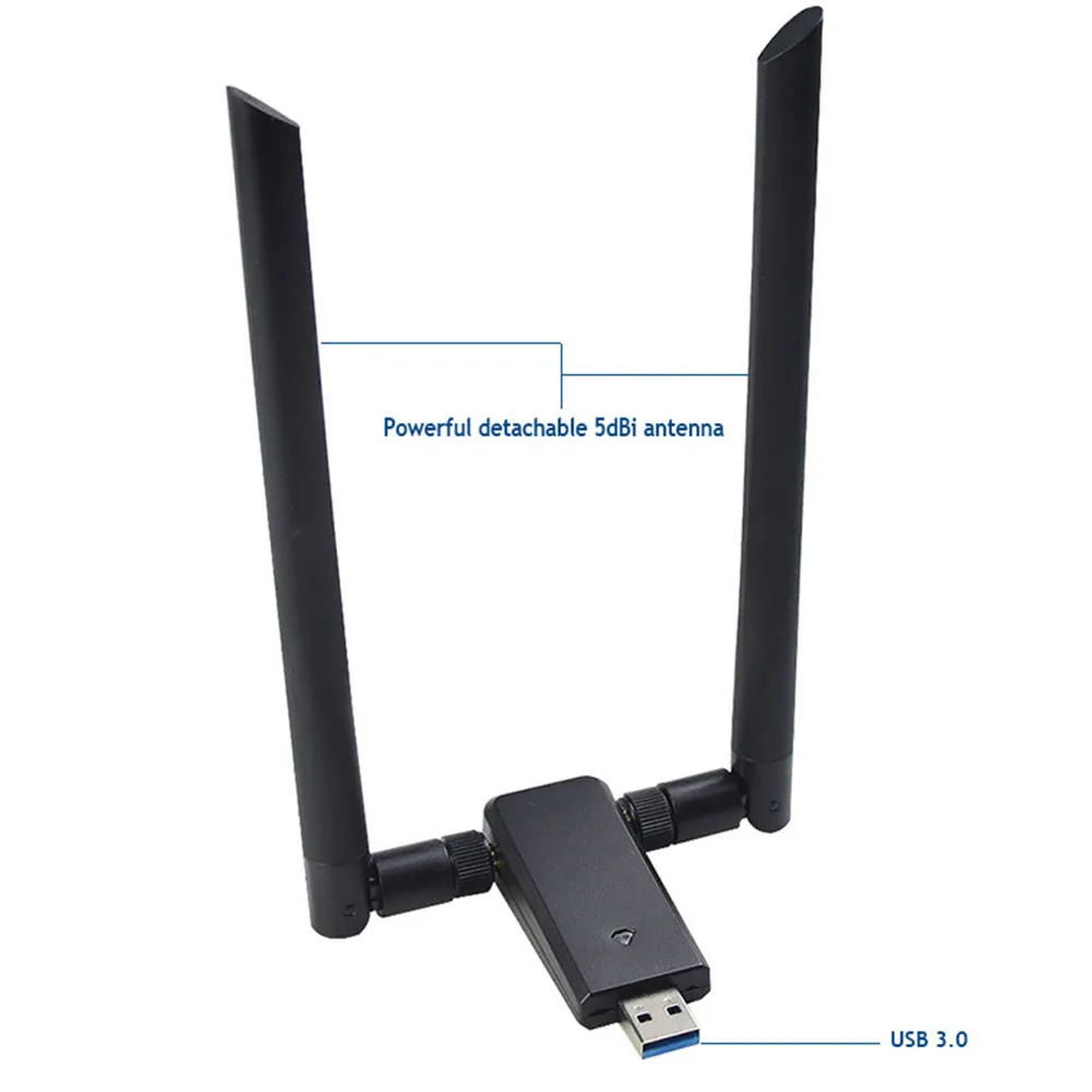 Длинные аксессуары для дома USB3.0 приемник компьютерные антенны 1200 Мбит/с 2,4G 5,8G беспроводной адаптер WiFi двухдиапазонный высокоскоростной