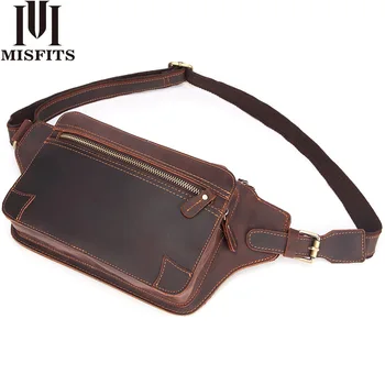

Brand Genuine Leather waist bag Large Capacity casual sports Anti-theft Crossbody bag Cell Phone Pocket Shoulder Bags
