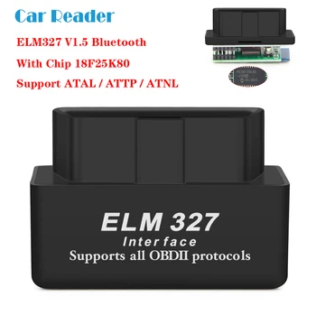 

MINI Bluetooth ELM 327 V1.5 FOR OBDII protocols support Android/Windows/Symbian system with PIC18F25K80 Chip Car Code reader