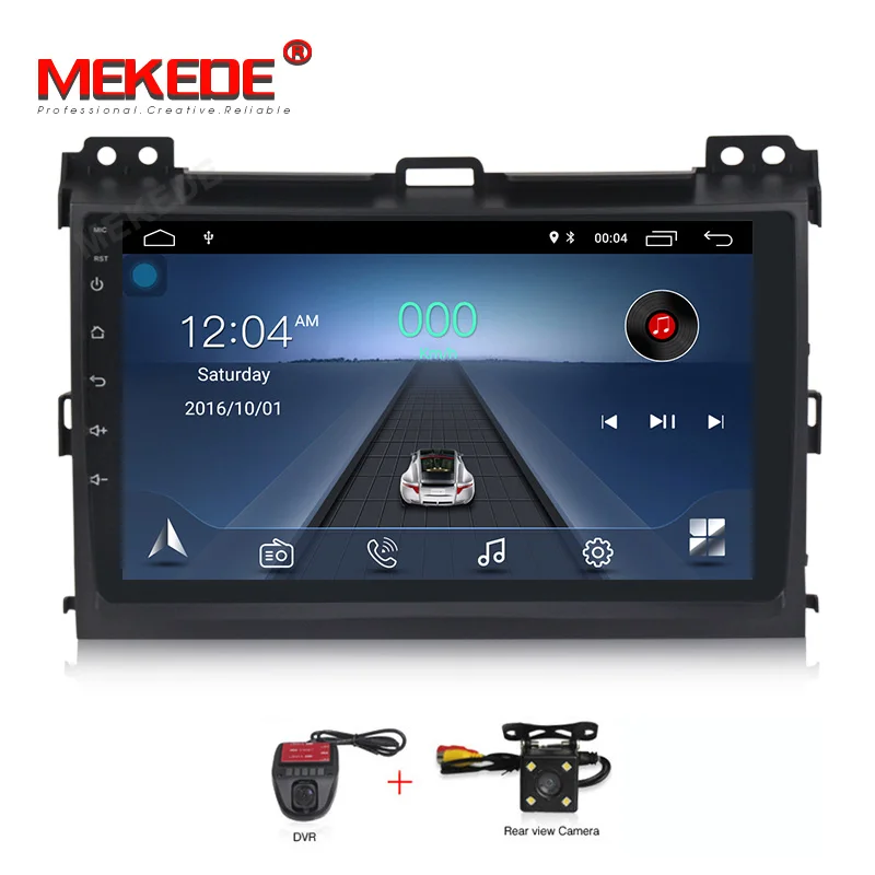 MEKEDE Android 8,1 автомобильный dvd 2 din мультимедийный плеер для Toyota Prado 120 Land Cruiser 2004-2009 Автомобильный Радио gps навигация 4 ядра - Цвет: add camera DVR