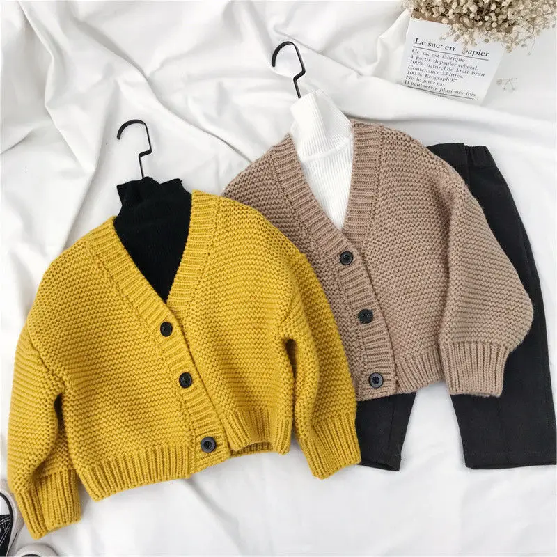 

Children sweaters autumn boys girls cardigan sweater jacket Korean knit coat tops kids clothes fall outwear