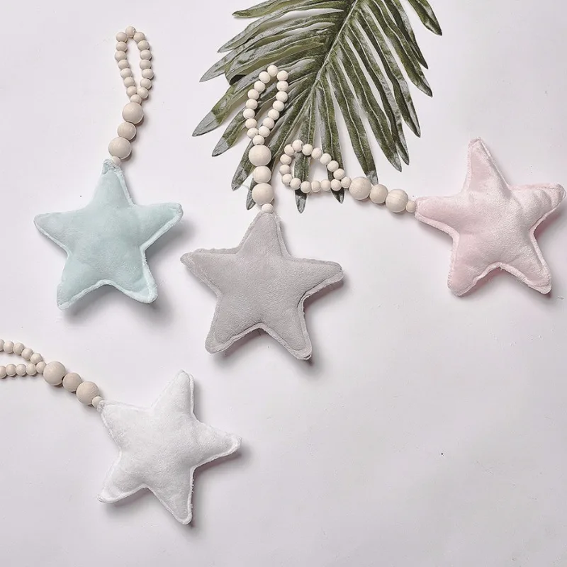 

Children Bed Room Decoration Heart Moon Star Baby Decoration Pole Nordic Beads Toys Crib Tent Wall Decorative Photography Props