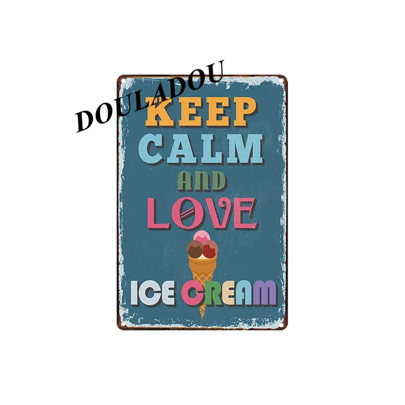 [Douladou] Keep Calm потертый шик жестяные вывески винтажные кухонные правила металлические пластины для стены бар магазин клуб бар отель плакат 20x30 см