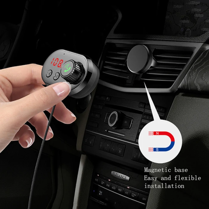 Fm-передатчик Bluetooth V5.0 Handsfree USB Автомобильное зарядное устройство MP3-плеер с ароматерапевтическим ядром VH99