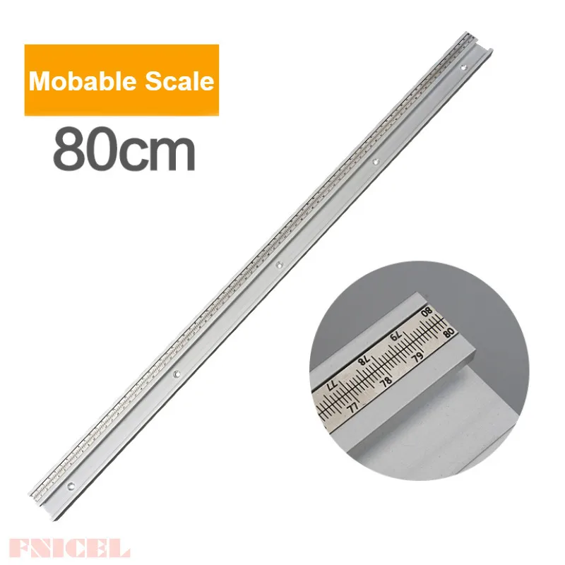 300-800mm Aluminum Alloy T Track Slot with Scale Movable scale T-tracks DIY Router Table Saw Woodworking Tools 45 Type - Цвет: Movable 800mm