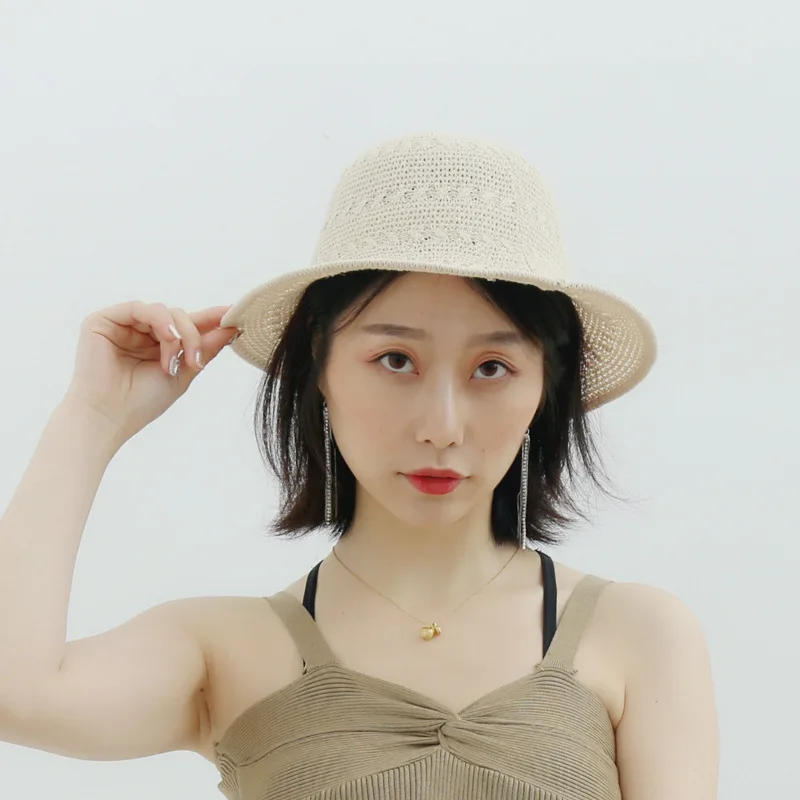 

2019 Spring And Summer Japanese-style Cotton Yarn Knit Bucket Hat Children Korean-style Versatile Foldable Bucket Hat Cycling Su