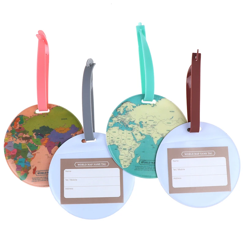 

Fashion Map Luggage Tag Silica Gel Suitcase ID Address Holder Baggage Boarding Tag Portable Label Bag Women Travel Accessories