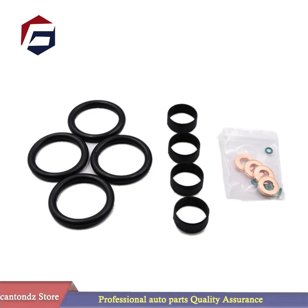 Car 16PCS car gasket For Ford Fiesta 1.4 TDCi Duratorq Fuel Injector Seal + Washer + Oring Set 1204698