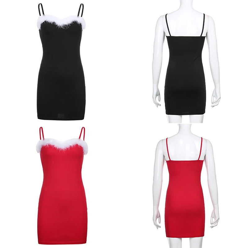 Женское бархатное платье на бретельках Weekeep черное облегающее мини из