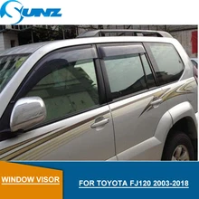 Side window deflectorsFor Toyota Land Cruiser Prado Fj120 2003-2018 Door visor protector rain guard accessories Car Styling SUNZ