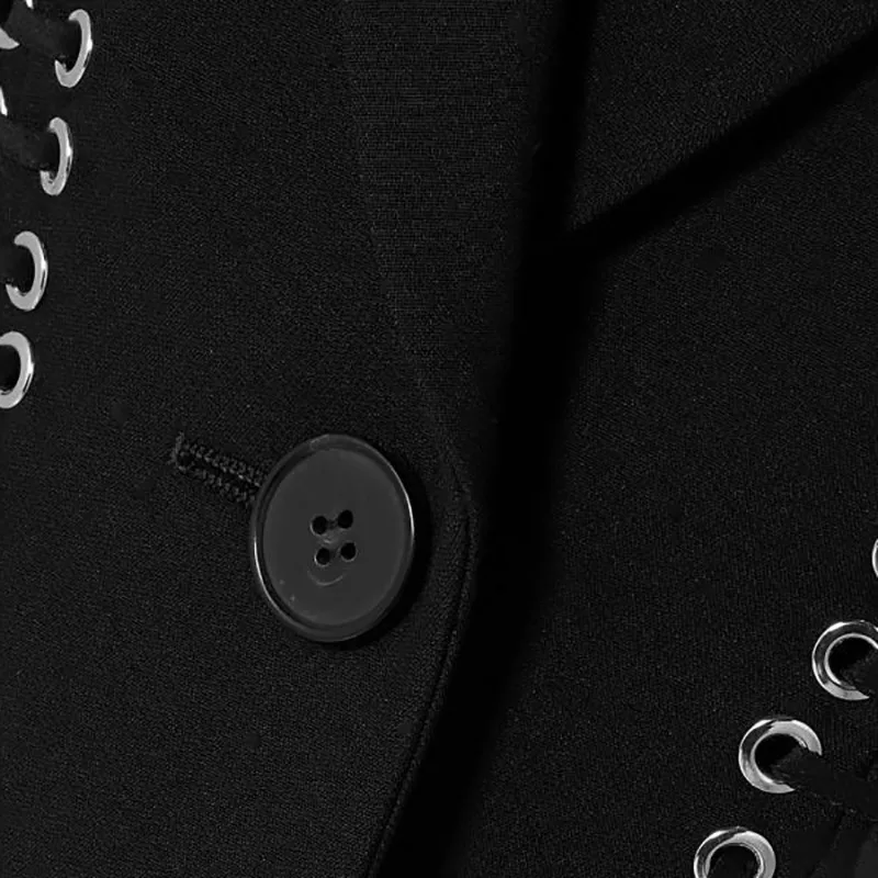 CAMIA Casual Women Blazer Lapel Long Sleeve Button Bandage Split Slim Black Female Coat 2019 Winter office Fashion Clothes