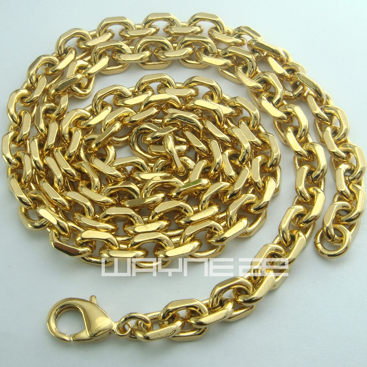 Мужская цепочка золотого цвета длина 6 мм ширина 50 60 70 80 см N248|chain necklace|necklace