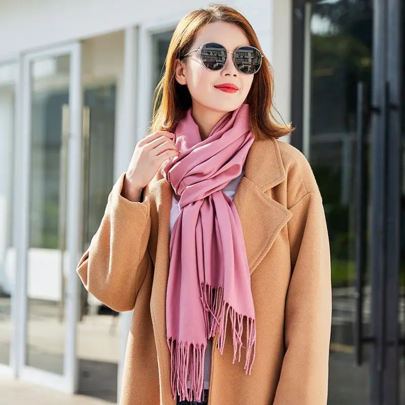 

New 2019 Autumn Winter Female Wool Plaid Scarf Women Cashmere Scarves Wide Lattices Long Shawl Wrap Blanket Warm Tippet