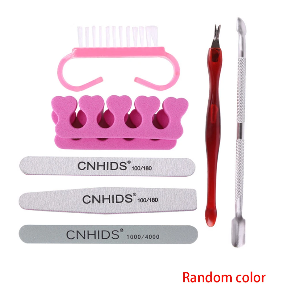 8 шт./компл. Пилочки для ногтей кисть маникюр педикюр Полировка шлифовальный инструмент комплект мертвой кожи, пилочкой для полировки ногтей полосы разные цвета