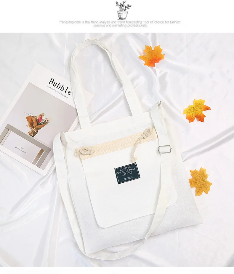 Bag Women's Summer New Style Korean Wave Flax Canvas Handbag Casual WOMEN'S Shoulder Bag Versatile Shoulder Bag