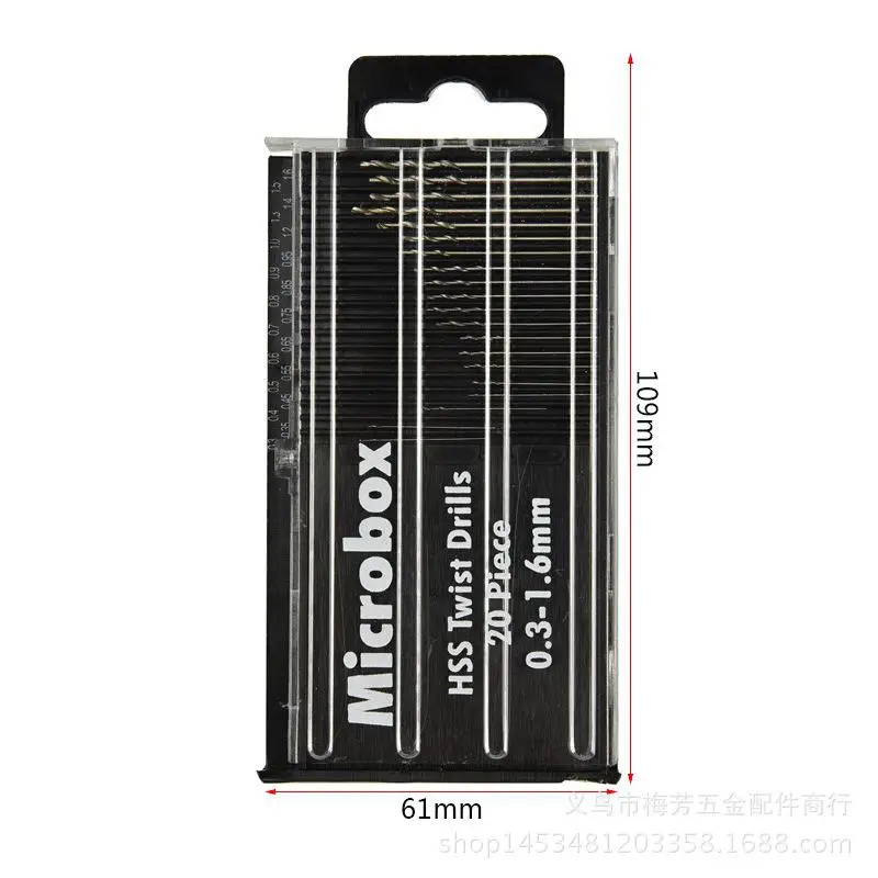 

DishyKooker 21Pcs HSS Mini Micro Spiral Hand Manual Push Drill Chuck Twist Pin Vise Bit