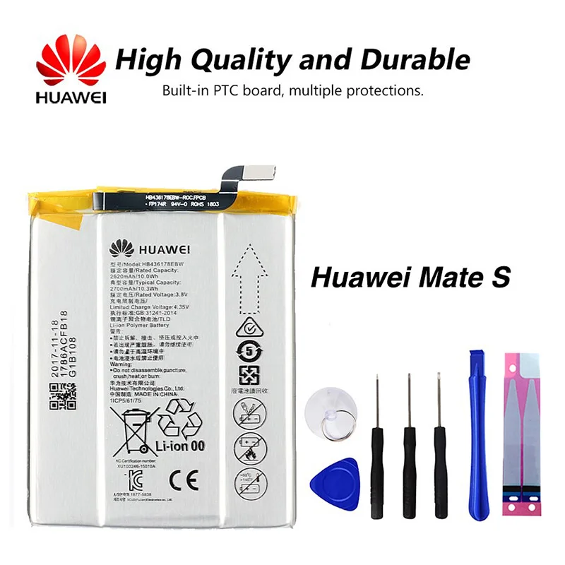 

Original Huawei HB436178EBW Phone battery For Huawei Mate S MATES CRR-CL00 CRR-UL00 2700mAh