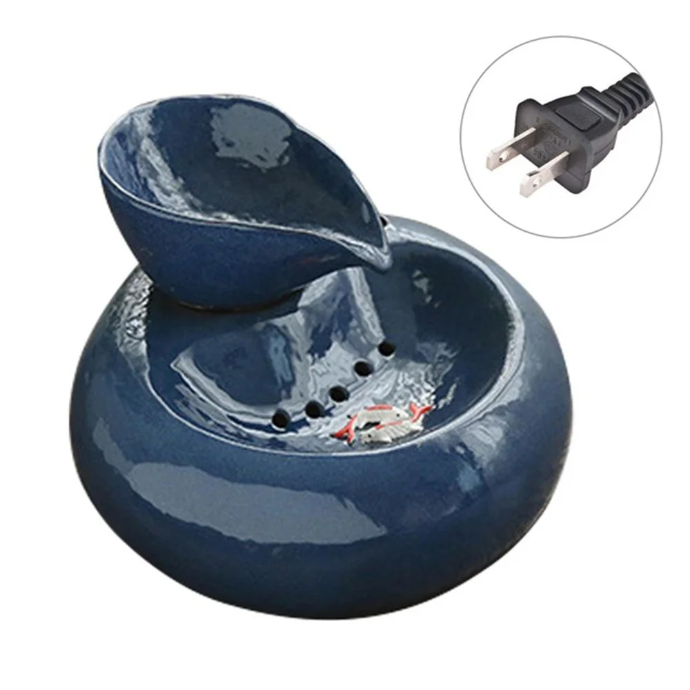 EU/US Plug Smart Ceramics Cat Drinking Feeder Automatic Circulating Water Feeder Pet Water Dispenser 3D Fountain Water Basin 5 - Цвет: C1
