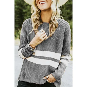 

New Style Cross-Border for Factory Color Panel Sweater Women's Clothing