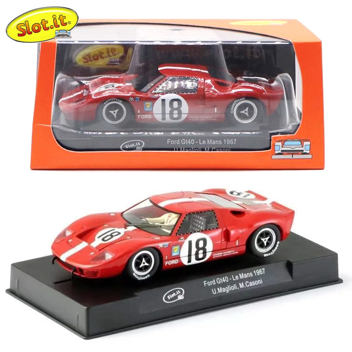 スロット付きカーアクセサリー,フォードgt40 n.18 24時間,1967