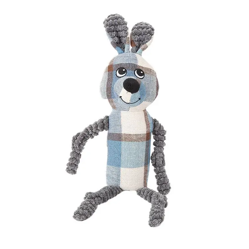 Pet Interactive Sound Playing Toys Dog Bite-resistant Chew Molar Toy Plaid Canvas Animals Juguete Perro Cachorro Pet Products