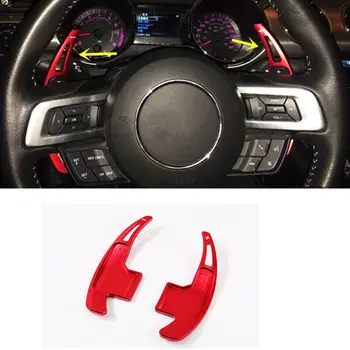 

For Ford Mustang 2015-2017 2pcs Paddle shift Modified Red Aluminum alloy Car modification Car accessories