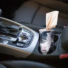 Авто автомобильная ТКАННАЯ коробка подстаканник цилиндрический ящик для хранения ткани комплект 3-х слойные одноразовые ткани автомобильные принадлежности