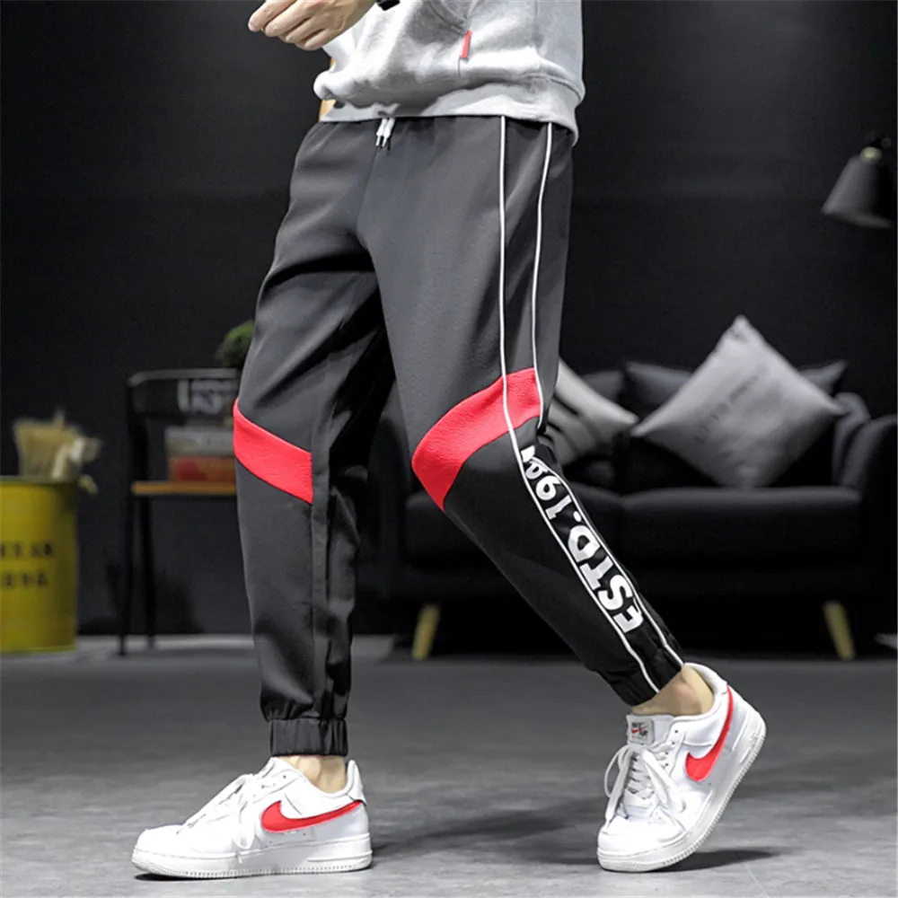 Men's Street Style Stripe Comfortable Tracksuit Pants Gyms Quality Casual Jogger Breathable Sweatpant Autumn Wear Resistant Pant