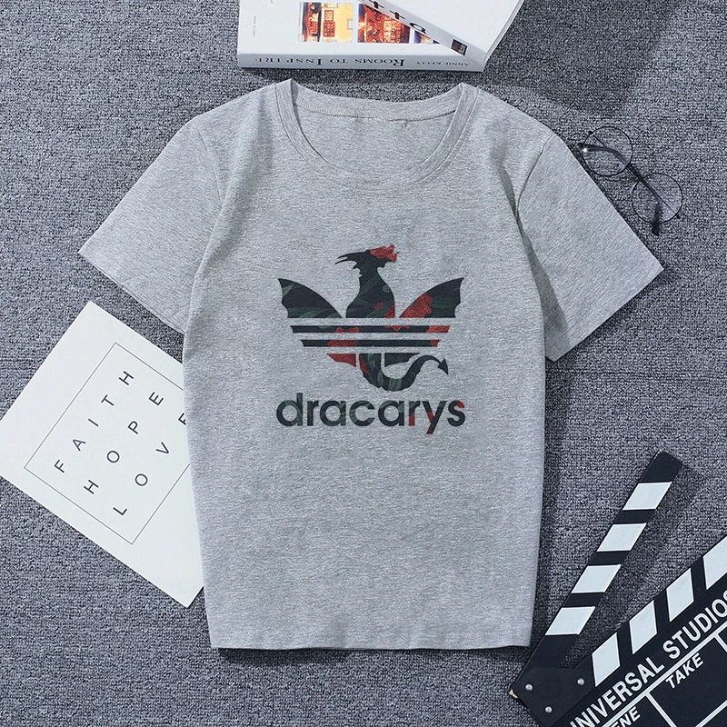 Новинка Dracarys «Игры престолов» Женская футболка женская летняя футболка с принтом дракона серые повседневные уличные модные футболки