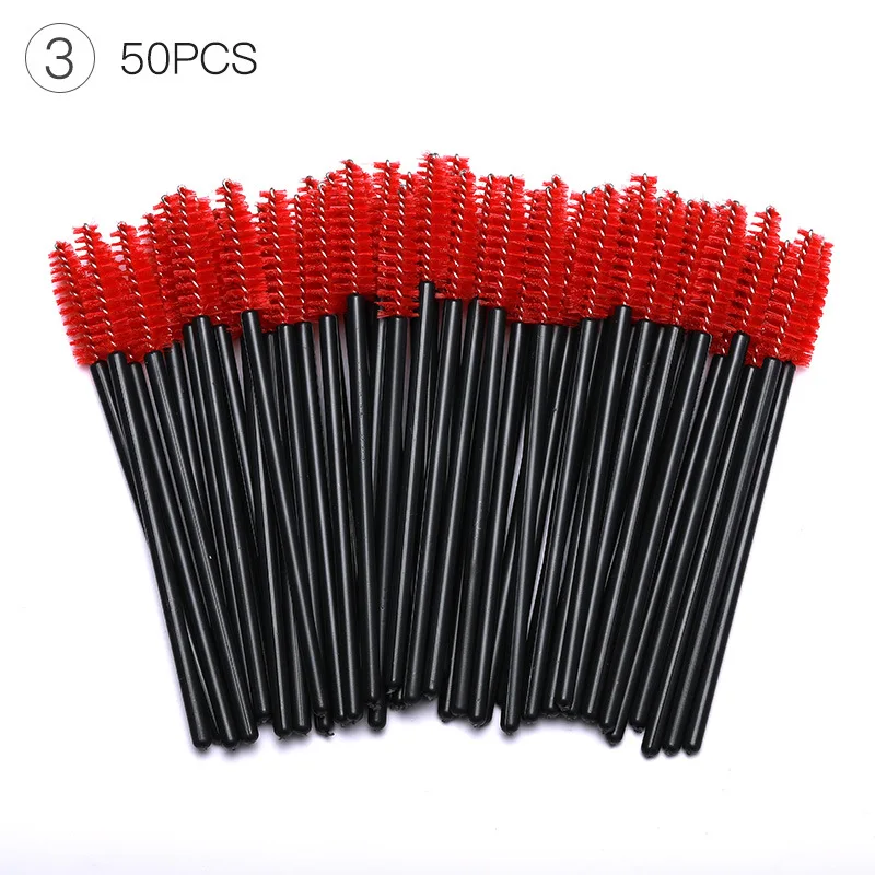 New Good Quality Disposable 50 Pcs/Pack Eyelash Eye Lash Makeup Brush Mini Mascara Wands Brush Eyelash Extension Tool