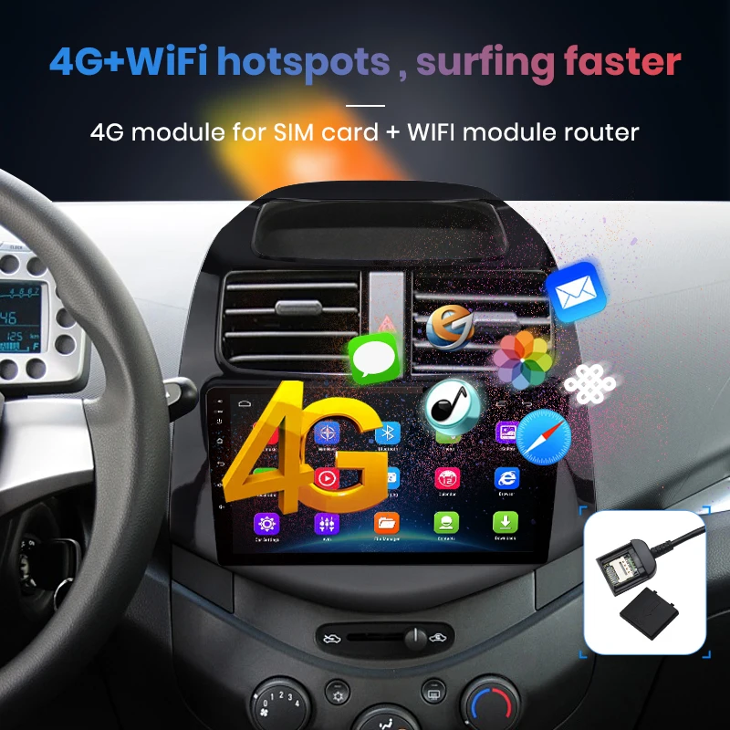 Junsun V1 2G+ 32G Android 9,0 для Chevrolet Spark 2010- Автомобильный Радио Мультимедиа Видео плеер навигация gps 2 din dvd