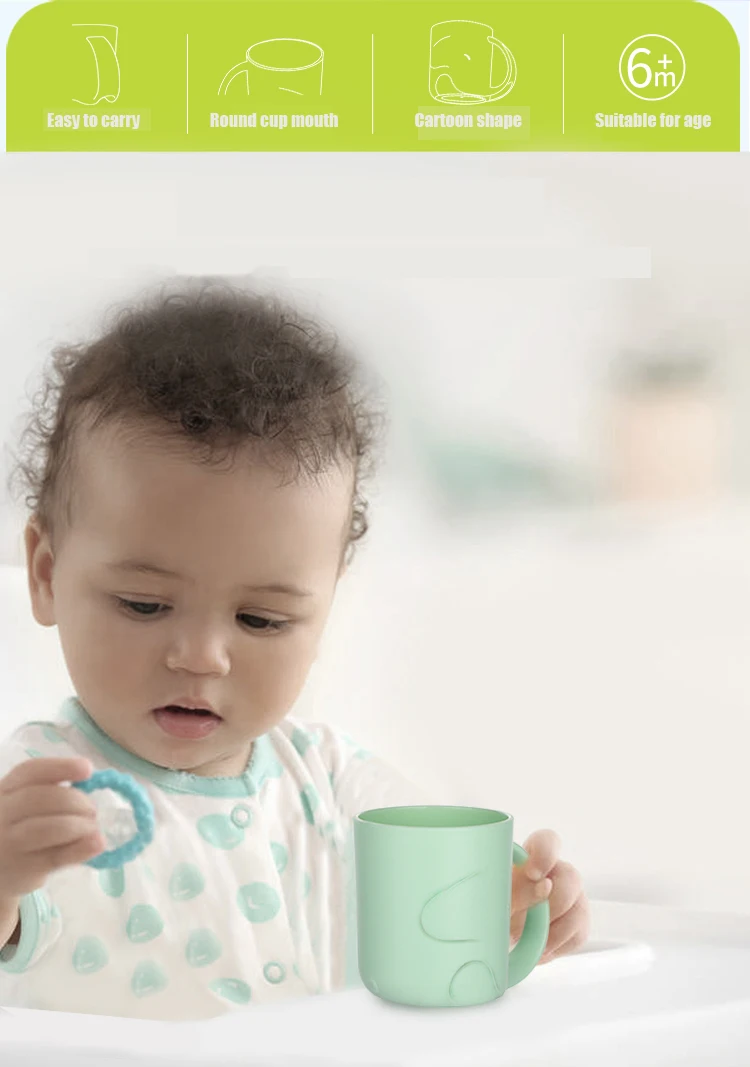 Hogokids чашка 1 шт. детские чашки для обучения питанию, воды, щетка для мытья зубов, многоразовые пластиковые чашки с ручкой, кружка для завтрака, напиток
