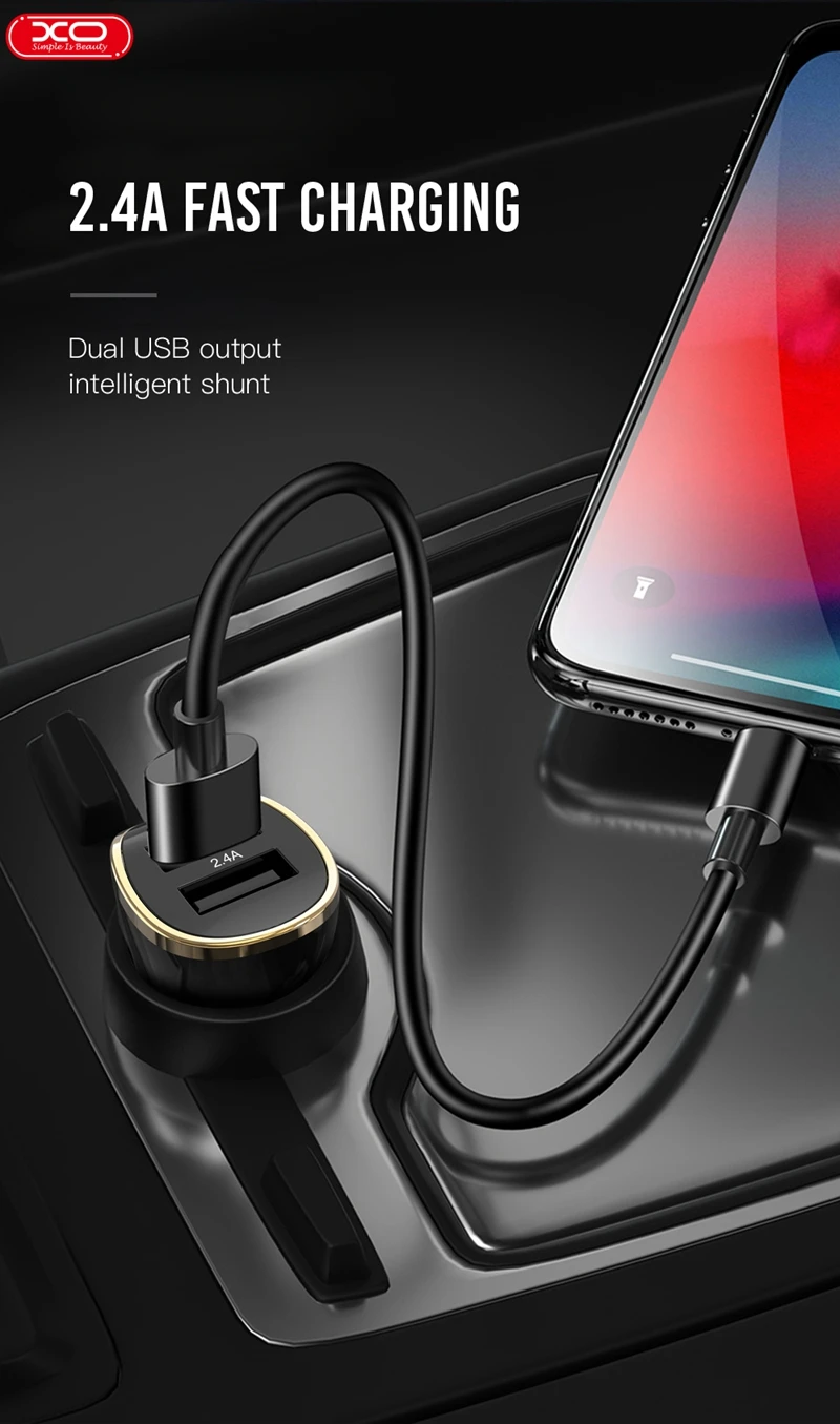 XO CC19 автомобильное usb-устройство для зарядки телефона для samsung S10 S9Plus автомобильное зарядное устройство Micro usb type C кабель Быстрая зарядка для Xiaomi huawei SONY