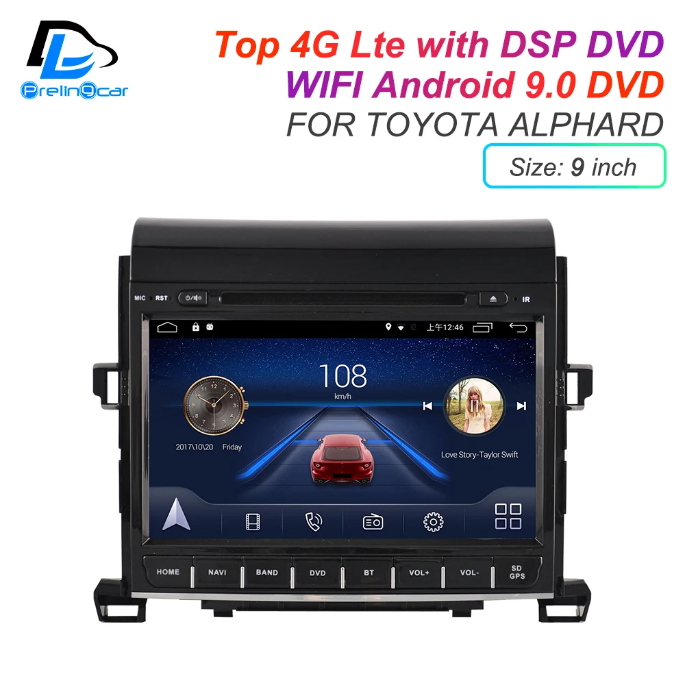 Android 9,0 DSP 4G Lte Автомобильный мультимедийный dvd-плеер для TOYOTA Alphard года подголовник монитор Радио Стерео навигационная система