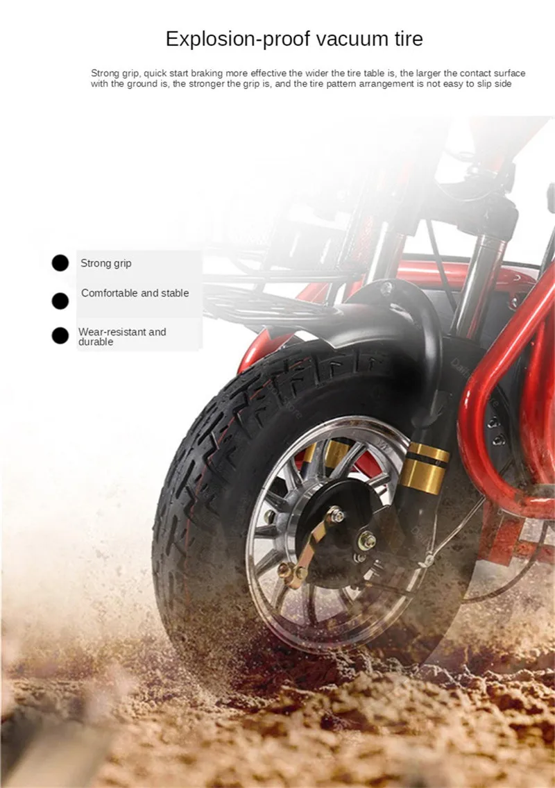 Electric Elderly Scooter Three Wheels Electric Scooters 80KM 60V 800W Portable 3 Wheel Electric Motorcycle With Shopping Basket (28)