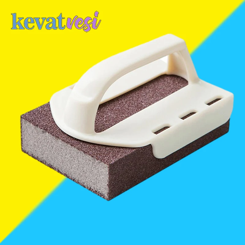

Magic Sponge Eraser Emery Sponge with Handle Kitchen Cleaning Brush Rust Remover Brush Descaling Clean Rub Kitchen Gadget Tools