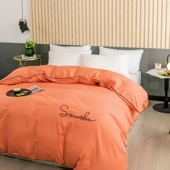 

luxurious Simple Bedding Duvet Cover Sets Bed Satin Sheet Single Double Queen King Size Quilt Covers Bedclothes