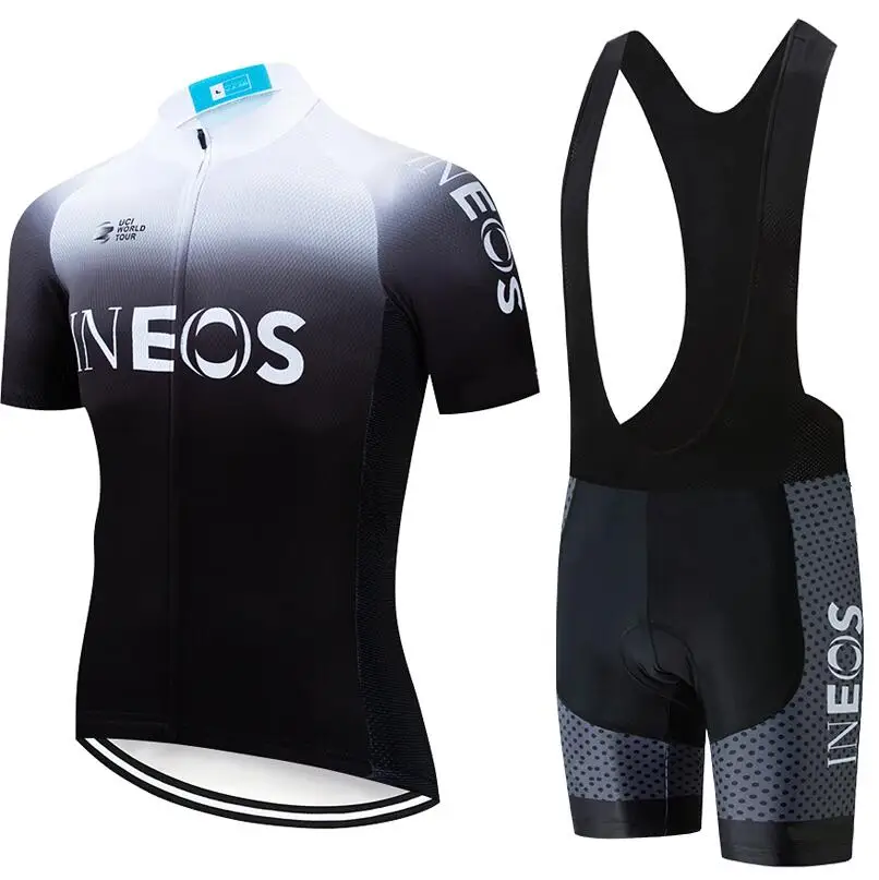 Белый INEOS Велоспорт Джерси 9D pad Шорты велосипед одежда комплект Ropa Ciclismo быстросохнущая Мужская pro Майо Culotte - Цвет: Серый