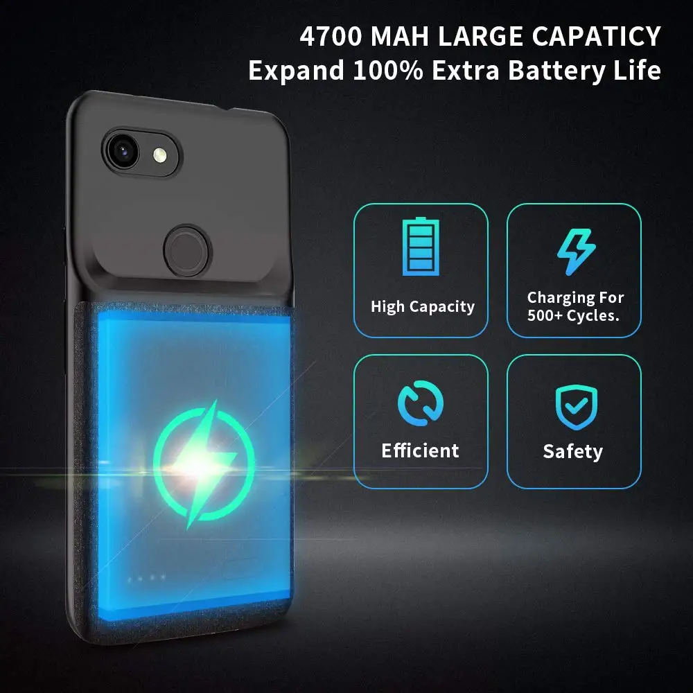 Чехол Newdery для аккумулятора Pixel 3A XL 4700 мАч чехол power мягкий черный из ТПУ