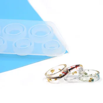 

Silicone Resin Mold For Jewelry Making Finger Ring White Geometric DIY Tool Crafts Epoxy Resin Molds 14.5cm x 6.4cm, 1 Piece