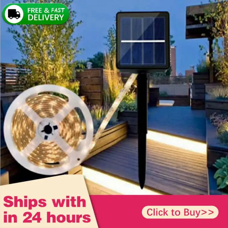 2021 New Hot Sales 1/2/3/4/5M Outdoor Solar LED Flexible Light Strip Courtyard Wall Decoration Dropshipping | Лампы и освещение