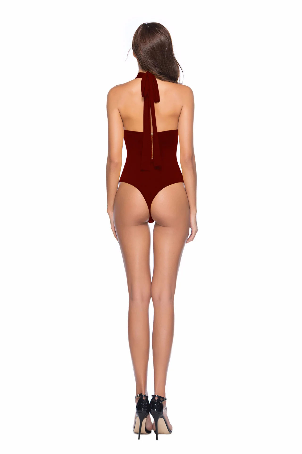 Sexy Sleeveless Backless Bodysuit Summer Halter Elegant Body Women Yellow White Black Office Ladies Jumpsuits Femme Jumpsuits