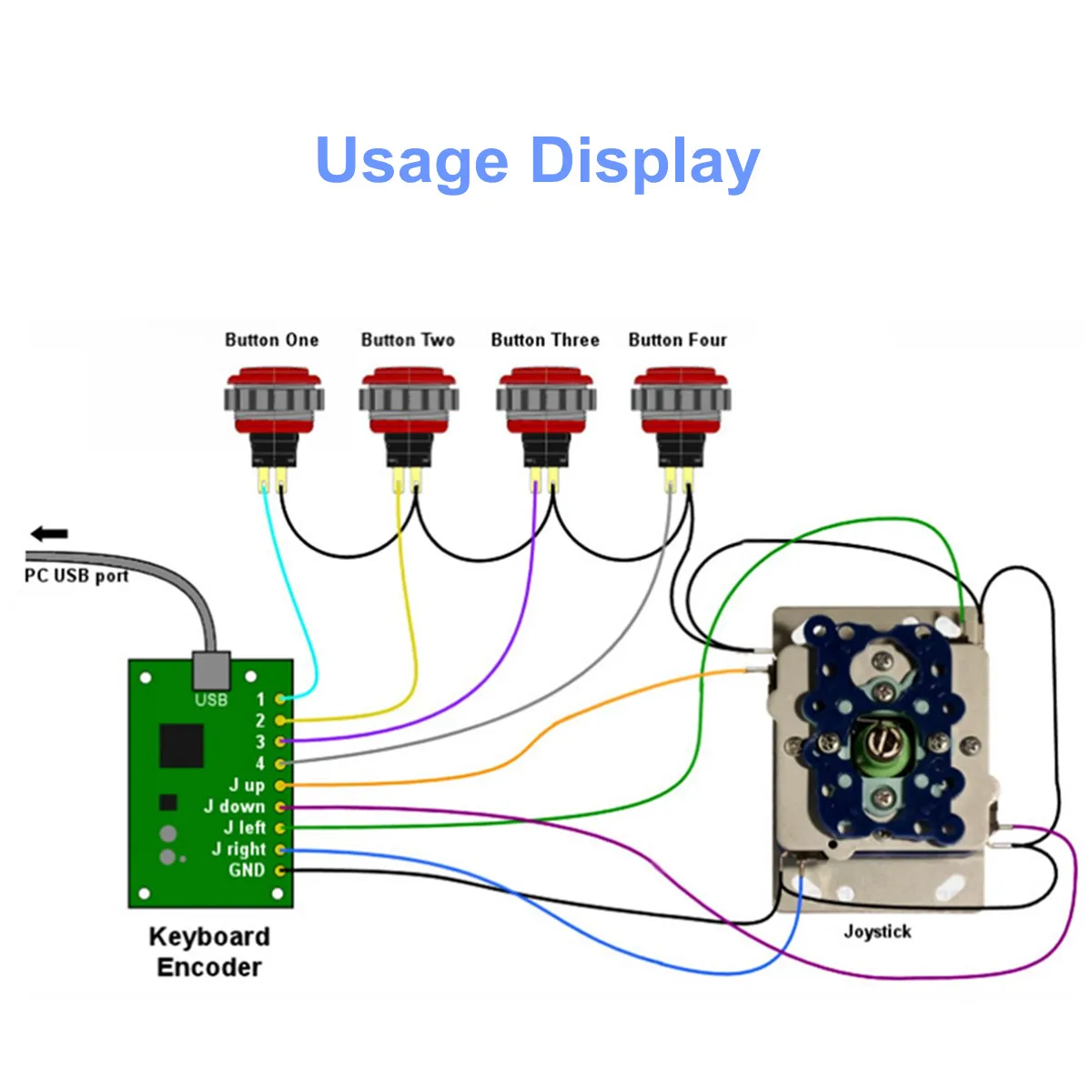  Arcade Gaming Video Game Controller USB Encoder Joystick Buttons Kit Parts Wire Cables DIY Set Acce