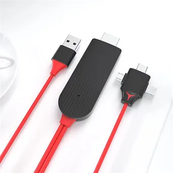 

3 in 1 Micro USB Type-C to HDMI Adapter Digital AV Adapter Cable for iPhone X/6/7/8 for IOS/Android Phone Tablet Accessories