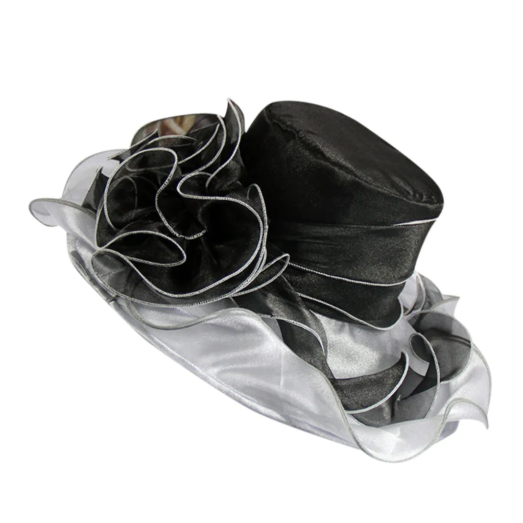 Женская Вуалетка из органзы черно-белая шляпа для церкви и торжевечерние случаев