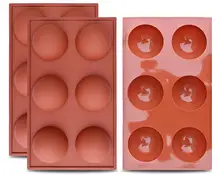 

Large 6 Cavity Silicone Round Mold for Baking Chocolate Ice Cube Nonstick Moulds Jelly Pudding Cupcake mousse Pan Tray new