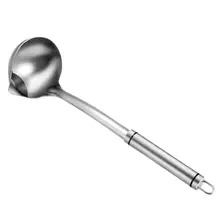 1pc Oil Colander Strainer Hot Pot Soup Scoop 304 Stainless Steel Oil Filter Spoon Oil Soup Separation Spoon (Silver)