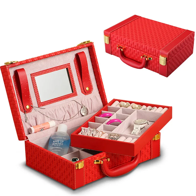 

Fashion Woven Pattern Jewlery Box Multi-functional Trash Jewelry Storage Box Leather Jewelry Box Wholesale Customizable
